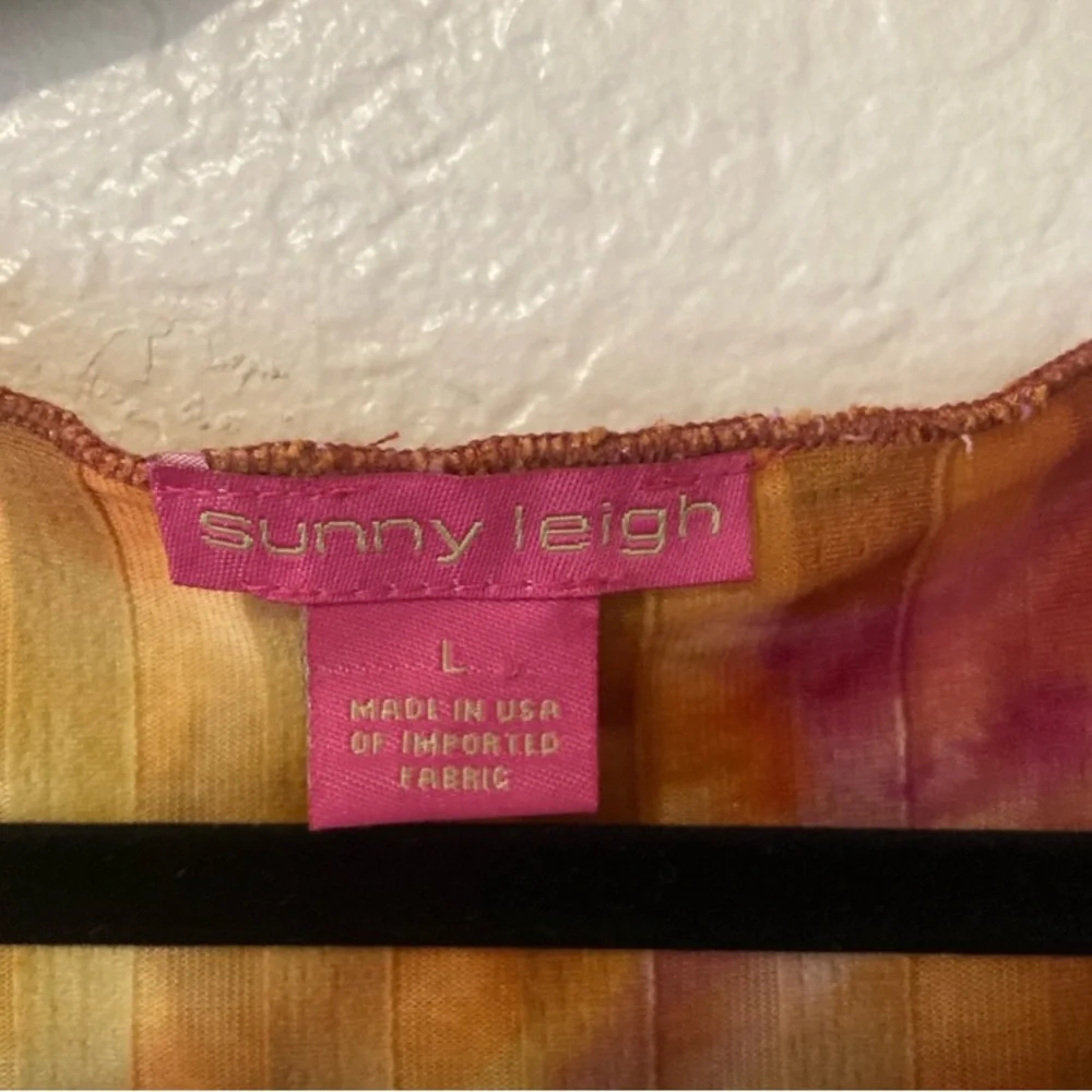 Sunny Leigh Textured Ruffle Tank Top Multicolor NWT Size Large - Picture 5 of 8